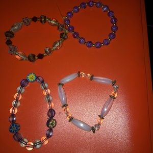 4 Unique Stretch Bracelets Made By Me Bundle- 465 $35 or $30 w/offer